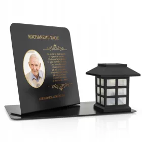   LED solarna sveča s personaliziranim STOJALOM za spomin na dedka ali babico