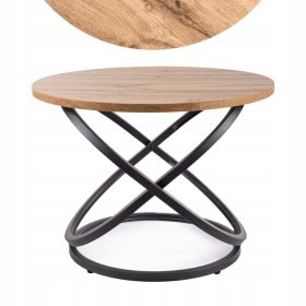   Eleganten klubski mizici EOS D 60, ročno izdelan hrast/črni Signal