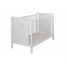 Lesena postelja Luna II 60 x 120 cm bela