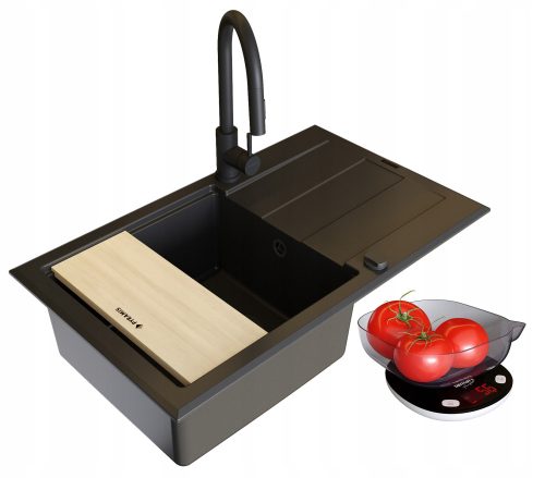 Granitno korito Pyramis Sparta Plus Lux Black Edition s črno baterijo gratis