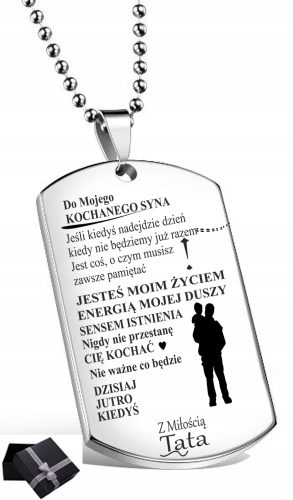 NASZYJNIK ZA SINA, SPOMIN, VGRAVIRANA PASJA ZVEZKA