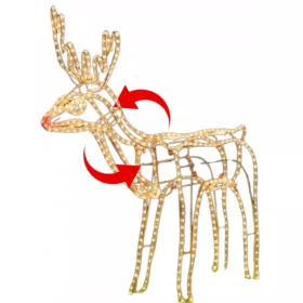 LED BOŽIČNI JELEN VRTEČA GLAVA VELIKA 3D + BLISKAVICA