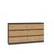 Komoda Malwa 6 predalov M6 140 - Antracit / Hrast