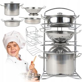 INOX KUHINJSKI SET ZA OTROKE S STOJALOM