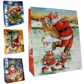   Božične darilne vrečke XL 30x13x36 cm - Set 10 vrečk s božičnimi darili