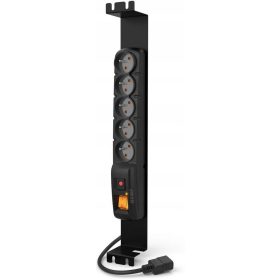   Acar F5 FA RACK IEC tračni podaljšek, 3m, 5 vtičnic, zaščita pred prenapetostjo