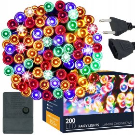   Lampice za zunanjo novoletno jelko 200 LED 16m OUT/OUT za božično drevo MULTI CHRISTMAS