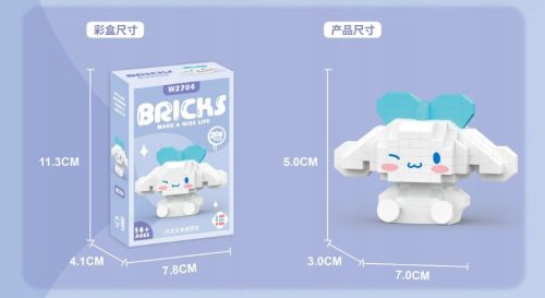 Hello Kitty Gradbeni Bloki Sanrio Mucka Figurica Cinnamoroll Modra 208 kosov