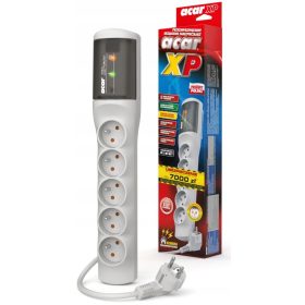  Acar XProtector 3m podaljšek, 5 vtičnic, anti-surge, siva