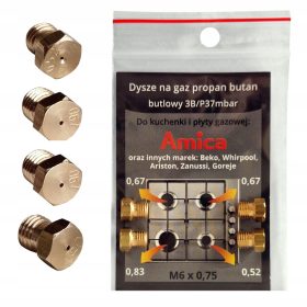   Plinske šobe za kuhalne plošče na plin Amica, Beko, Gorenje, Whirlpool