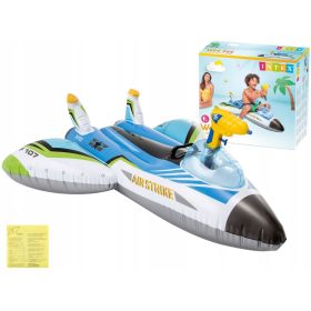   Plavalni otroški napihljiv letalski materac z vodno pištolo Intex 57536 rdeč