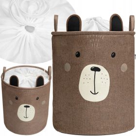 Zaprta košara za igrače Premium XXL 63l sive barve