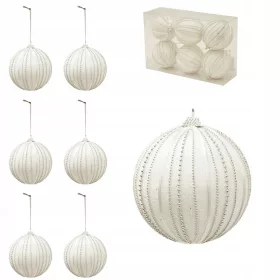   Kremaste okrasne kroglice za božično drevo - set 6 kosov, premer 8 cm