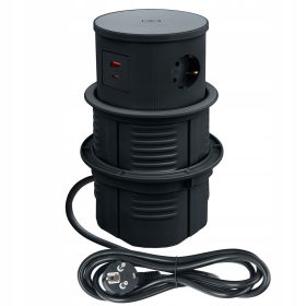 Gniazdo z ładowarką indukcyjną w kolorze czarnym