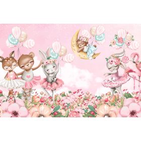 Stenska poslikava ZA DEKLCO, ROZA BALERINKE 294x260 RB03