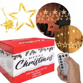 GIRLANDA ZAVESA LED ZVEZDE VISEČE BOŽIČNE LUČKE 3M