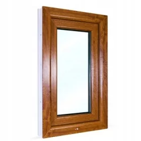 Okno PVC 40 x 60 / 400 x 600 Desno Zlato Hrast Mat Steklo