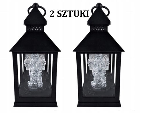 LED sveča z angelom Cortina 23 cm črna