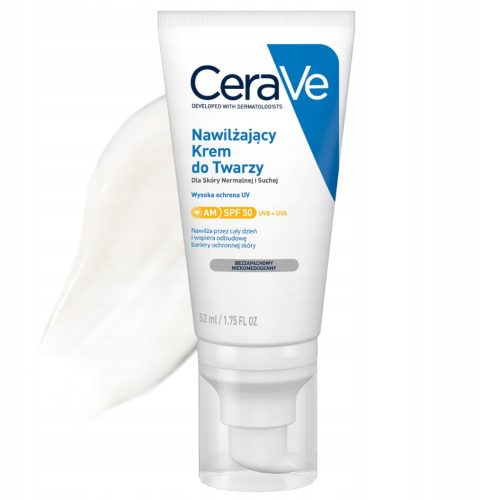 Vlažilna krema za obraz CeraVe SPF 50 za normalno in suho kožo, 52ml