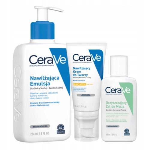 Set za nego obraza in telesa CeraVe z visoko SPF zaščito in 24h vlaženjem