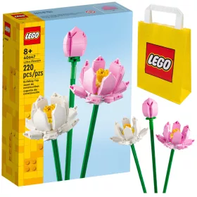   LEGO Kreativni Komplet 40647 Lotuševi Cvetovi + LEGO Papirnata Vrečka 6315786 Rumena 24x8x18 cm