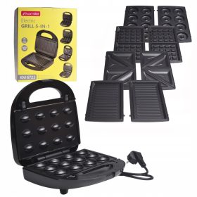   Opiekacz Kamille 5-v-1 800 W črn za pekoč sendviče, vaflje in več