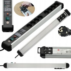   Brennenstuhl Premium-Protect-Line 60.000A Listwa zasilająca 8 gniazd 3 m