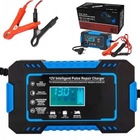   Avto Polnilec Baterij 12V/6A LCD Z Inteligentnim Upravljanjem