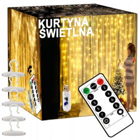   LED ZAVESA ZA OKNO s toplimi belimi lučmi | Ustvarite praznično vzdušje v vašem domu s to edinstveno LED zaveso. Ta zavesa je popolna za polnjenje celotnega okna s svojo dolžino 3 metrov. Lahko jo upo