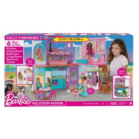 Velika počitniška hiša Barbie za punčke HCD50 Mattel