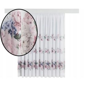 Zavesa z vzorcem cvetov potonike in trakom 230x350