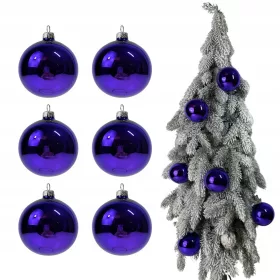   Granatne božične kroglice za novoletno jelko 8 cm - set 6 kosov