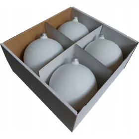   Velike steklene božične jelke BELA MAT ekstra SNEŽNO BELA mat 12 cm