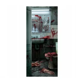    Banner zavesa BLOODY SLAUGHTER v WC-ju za grozljivko za noč čarovnic