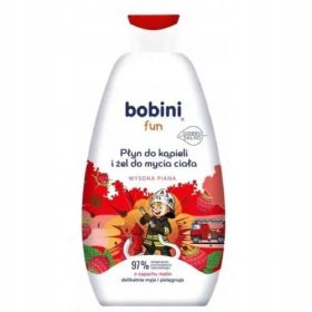   BOBINI Razigrana kopel in gel za prhanje z vonjem maline 500 ml