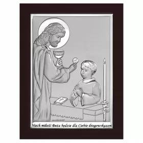    Obhajilna slikanica, spominek na prvo obhajilo za fantka, 11x15 cm