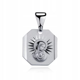   Srebrna medaljica Mati Božja Madonna 925 srebro Rodirano Obhajilo