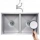 Zlewozmywak z dvema koritoma iz nerjavečega jekla 80x45 Satin Inox Sifon