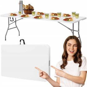   Miza Springos, vrtna pogostitvena miza z raztegljivo površino, bela 240x75cm