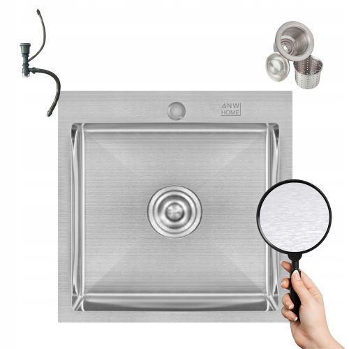 Zlevo korito iz nerjavečega jekla 48x45 inox