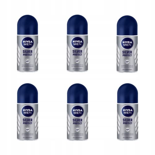 NIVEA MEN Silver Protect 6x50ml Roll-On Antiperspirant