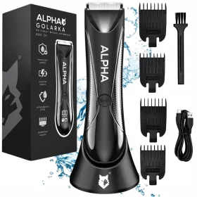   Alpha ABS-01 - 4-v-1 brezžični brivnik, prirezovalnik brade, las in obrvi z USB-C, LED zaslonom in priklopno postajo