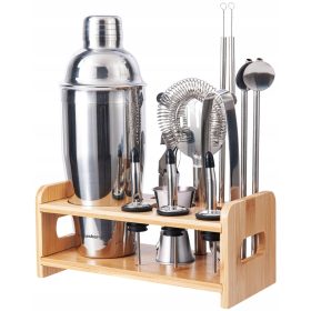   Barmanski komplet za pijače in koktajle, 15-delni, srebrn KLAUSBERG KB-7653