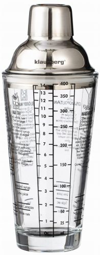 Shaker za koktajle s steklenim kozarcem za barmana 400 ml KLAUSBERG KB-7647