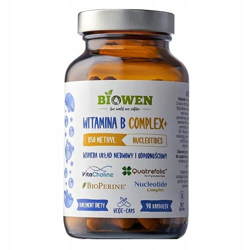 BIOWEN Kompleks Vitaminov B z Nukleotidi - Podpira Utrujenost in Imunski Sistem, 90 kapsul