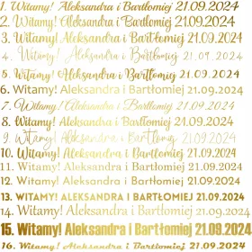   Imenska nalepka z imenom Vaš napis Personalizacija z datumom poročnih praznikov
