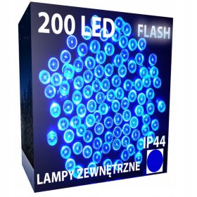   Lučke za novoletno jelko 200 LED MODRE BARVE ZUNANJE PERMANENTNE+FLASH