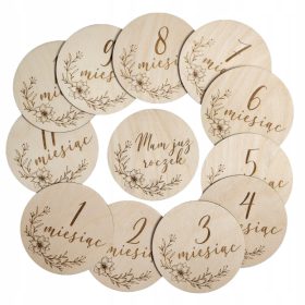 Lesene tablice za mesece za otroke Project-Pro, 12 kosov