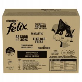   Felix Fantastic Mešanica za Mačke v Želeju 10,2 kg (120 x 85 g)