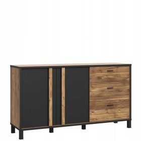 Komoda Elegance HAYATO 154,5 x 42 x 85,2 cm črna mat